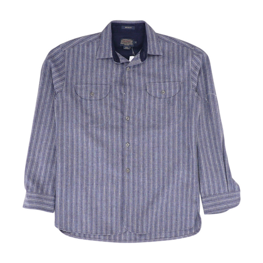 Blue Striped Flannel Button Down