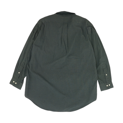 Green Plaid Long Sleeve Button Down