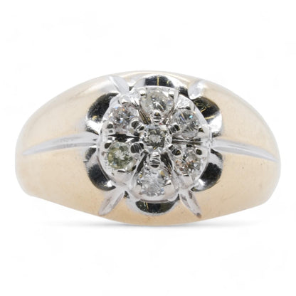 14K Gold Vintage Style Gents Diamond Band