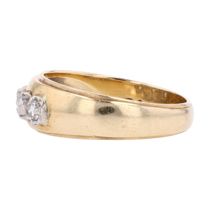 14K Two-Tone Gold Diamond Band Ring