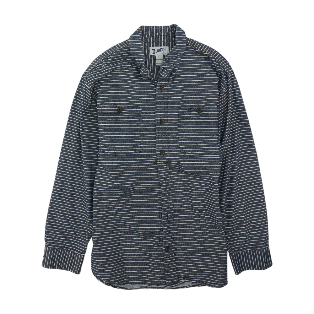 Blue Striped Flannel Button Down