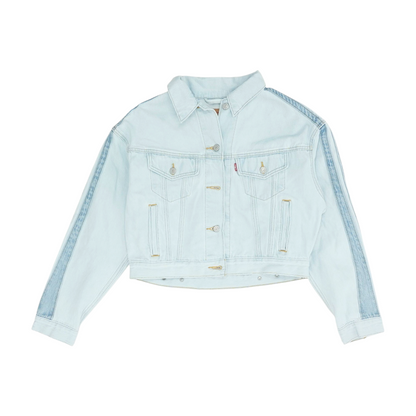 Blue Solid Denim Jacket