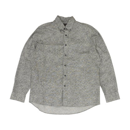 Gray Solid Long Sleeve Button Down