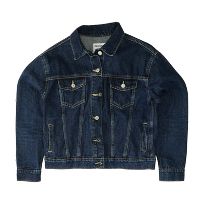 Blue Solid Denim Jacket