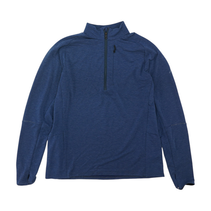 Blue Solid 1/4 Zip Pullover