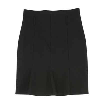 Black Solid Midi Skirt