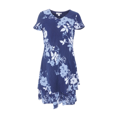 Navy Floral Midi Dress