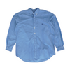 Blue Solid Long Sleeve Button Down