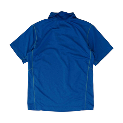 Blue Color Block Short Sleeve Polo