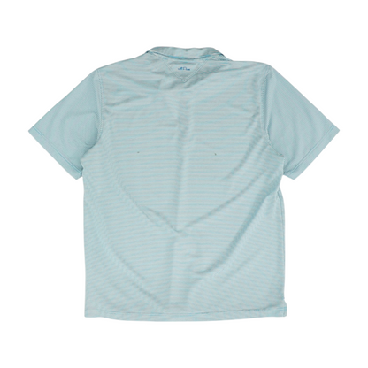 Blue Striped Short Sleeve Polo