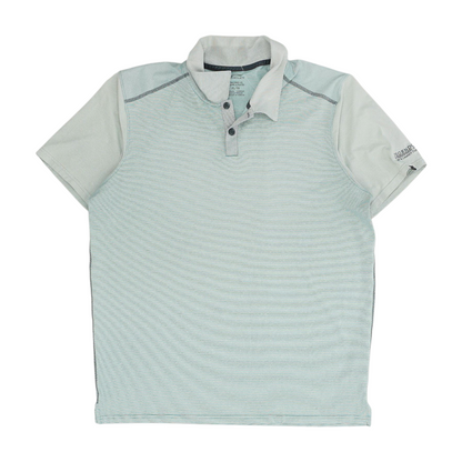 Green Striped Short Sleeve Polo