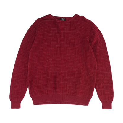 Vintage Red Solid Pullover Sweater