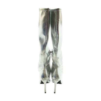 Silver Knee High Boots