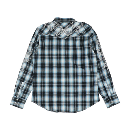 Blue Plaid Long Sleeve Button Down