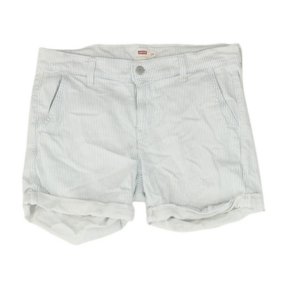 Blue Striped Denim Shorts