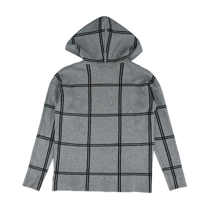 Gray Plaid Pullover Sweater