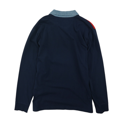 Multi Color Block Long Sleeve Polo