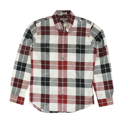 Multi Plaid Long Sleeve Button Down