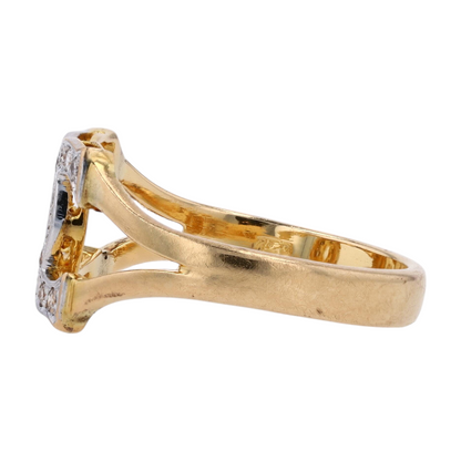 14K Yellow Gold Diamond Fashion Ring