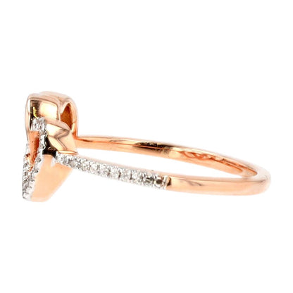 .16 ct 14K Rose Gold Double Heart Diamond Band