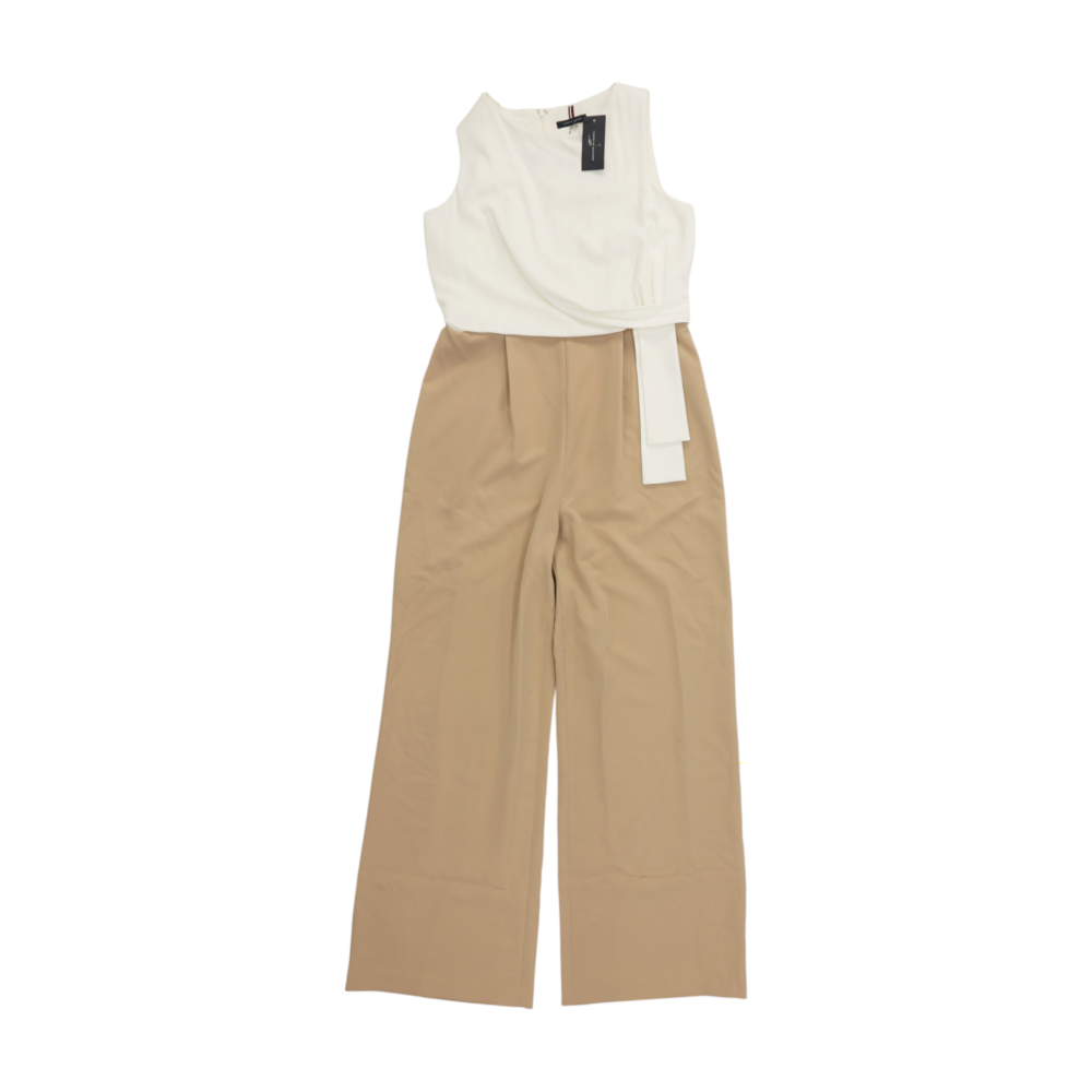 White Color Block Jumpsuit