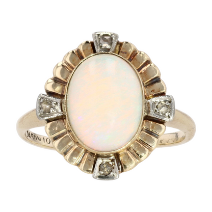 10K Two-Tone Gold Opal Fashion Ring