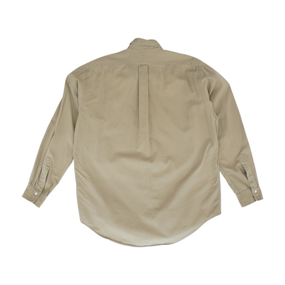 Khaki Solid Long Sleeve Button Down