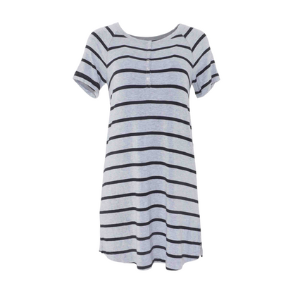 Gray Striped Mini Dress