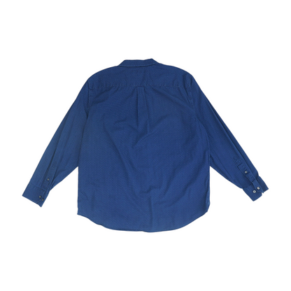 Navy Abstract Long Sleeve Button Down