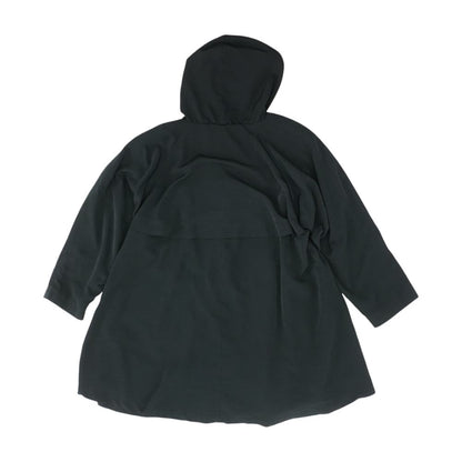 Vintage Black Solid Hooded Jacket