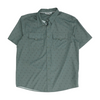 Green Print Short Sleeve Button Down