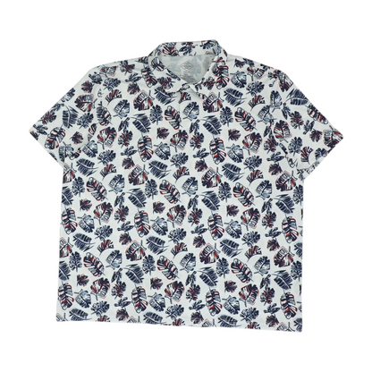 White Print Short Sleeve Polo
