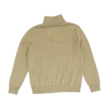 Tan Solid 1/4 Zip Sweater