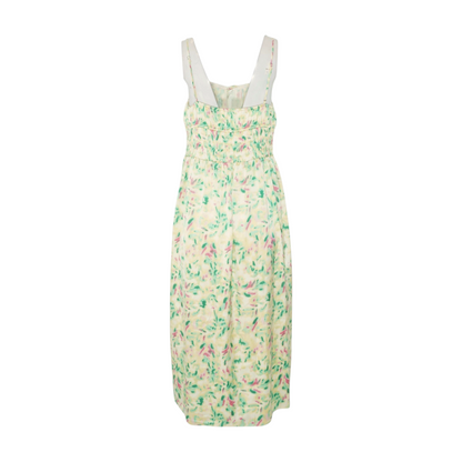 Yellow Print Midi Dress