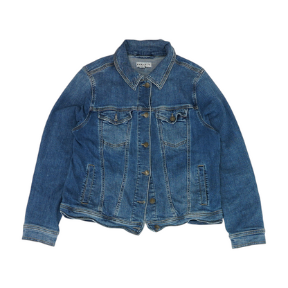 Blue Solid Denim Jacket