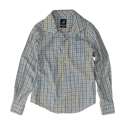 Blue Plaid Long Sleeve Button Down