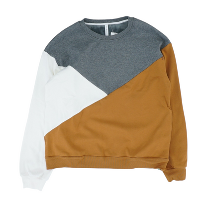 Brown Maternity Color Block Sweatshirt Pullover