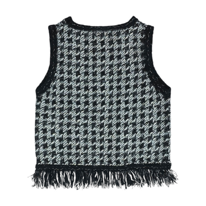 Black Houndstooth Pullover Sweater