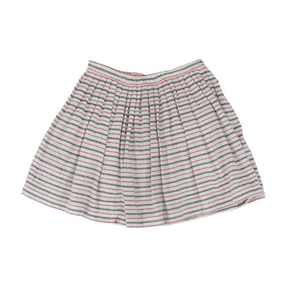 Beige Striped Midi Skirt