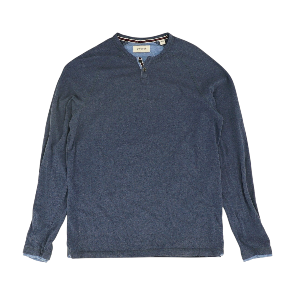 Navy Solid Henley T-Shirt