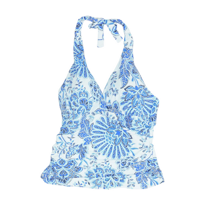 Blue Floral Swim Top