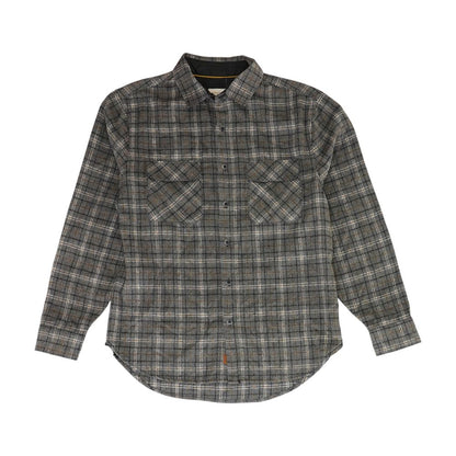 Gray Plaid Flannel Button Down