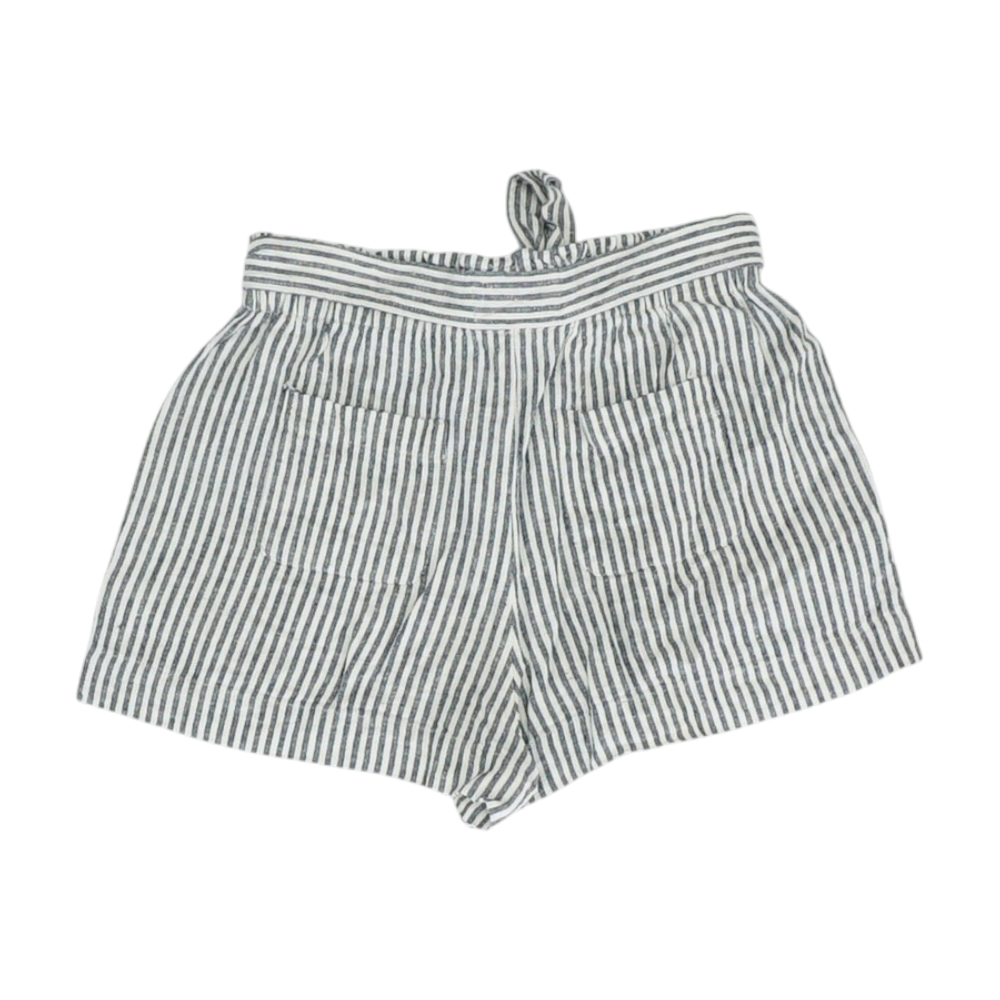 White Striped Casual Shorts