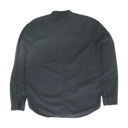 Black Solid Long Sleeve Button Down