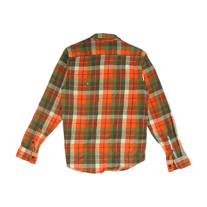 Orange Check Flannel Button Down