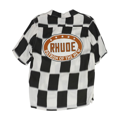 Black Patron of the New Release Check Short Sleeve Button Down
