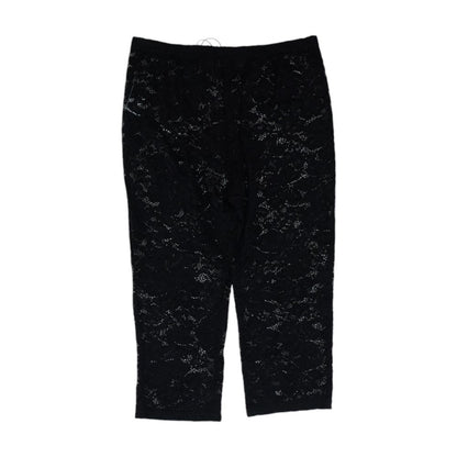 Black Floral Chino Capris