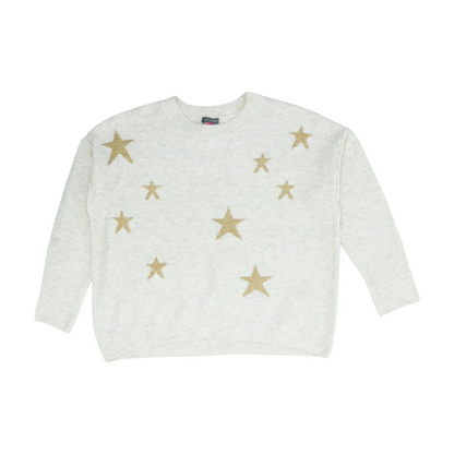 Beige Print Pullover Sweater