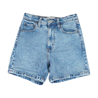 Blue Solid Denim Shorts