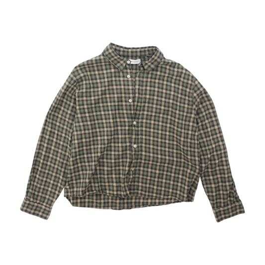 Green Plaid Long Sleeve Button Down